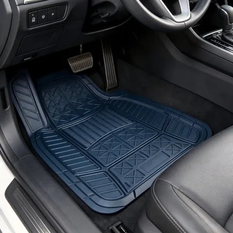 Heavy Duty All Season Car Floor Mats 4 Piece Set Non Slip Rubber Foot Mats for Most Vehicles