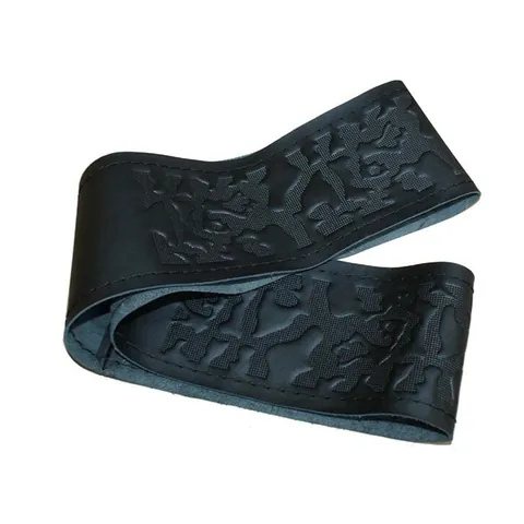 Car Interior Accessories Hand Sewing Steering Wheel Cover Breathable Black Leather Steering Wheel Cover