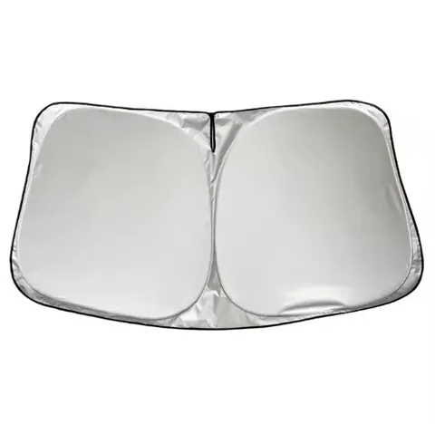 Universal Anti-Glare Car Windshield Sunshade with Dual Fastening Rings Premium Sunblock for Car Interior Protection