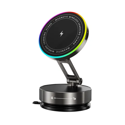 Wireless Charging Magnetic Suction Cup Car Phone Holder Resin Coated Version Multifunctional Car Mount 15W Fast Charging